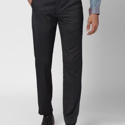 Peter England Elite Men Grey Slim Fit Formal Trousers-picture-45