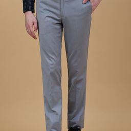METAL Men Slim Fit Mid-Rise Formal Trousers-image-1