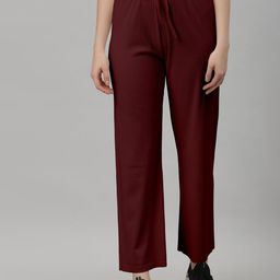 NEUDIS Women Relaxed Straight Leg Straight Fit Mid-Rise Trousers-image-77
