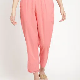 SAVI Women Relaxed Straight Fit Cotton Trousers-picture-33