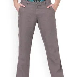 Celio Men Grey Straight Fit Trousers-image-73