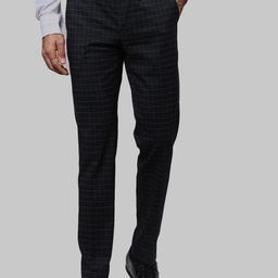 Park Avenue Men Checked Mid Rise Slim Fit Formal Trousers-image-64
