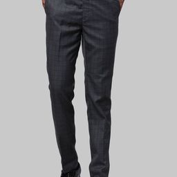 Park Avenue Men Checked Mid Rise Slim Fit Formal Trousers-image-24