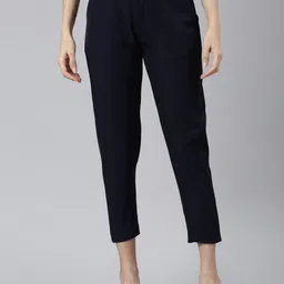 Go Colors Women Tailored Tapered Fit Trousers-image-89