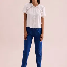 Go Colors Women Tailored Tapered Fit Cigarette Trousers-image-67