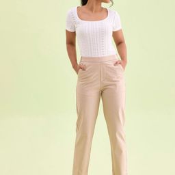 Go Colors Women Tailored Tapered Fit Chinos Trousers-picture-0