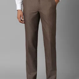 Louis Philippe Men Slim Fit Textured Formal Trousers-picture-6