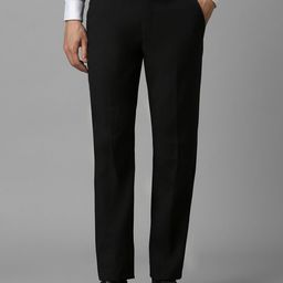 Luxure by Louis Philippe Men Slim Fit Mid-Rise Flat-Front Formal Trousers-picture-30