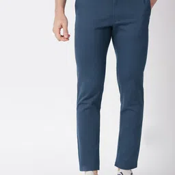 Basics Men Mid-Rise Tapered Fit Cotton Chinos Trousers-image-77