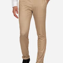 JB STUDIO Men Beige Slim Fit Trousers-image-2