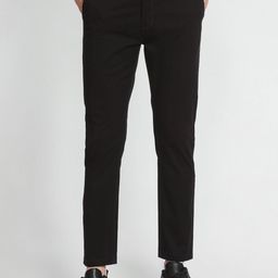 Flying Machine Men Tapered Fit Mid-Rise Plain Cotton Trousers-picture-31