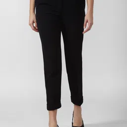 Van Heusen Woman Women Black Slim Fit Pleated Trousers-39