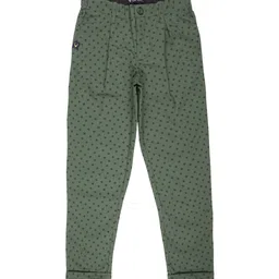 Allen Solly Junior Boys Green Printed Slim Fit Trousers-image-41