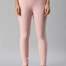 Soch Women Plain Mid-Rise Slip-On Slim Fit Trousers-image-86