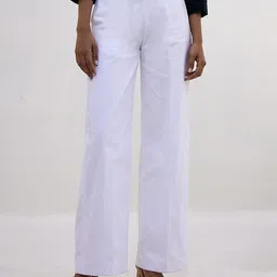 SALT ATTIRE Women Tailored Loose Fit Mid-Rise Regular Trousers-image-17