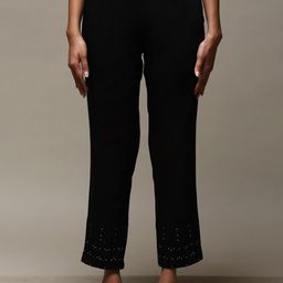 Biba Women Relaxed Straight Leg Slim Fit Trousers-image-45
