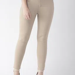 Xpose Women Khaki Comfort Tapered Fit Trousers-37
