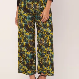 Moomaya Women Abstract Printed Loose Fit Parallel Trousers-picture-13