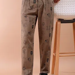 The Indian Garage Co Abstract Printed Cotton Loose Fit Trouser-image-9