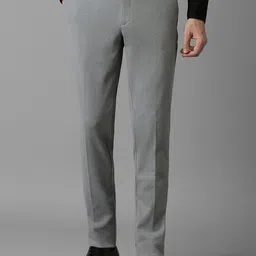 Louis Philippe Men Textured Slim Fit Formal Trousers-picture-15