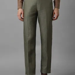 Louis Philippe Men Textured Self Design Mid-Rise Slim Fit Formal Trouser-8
