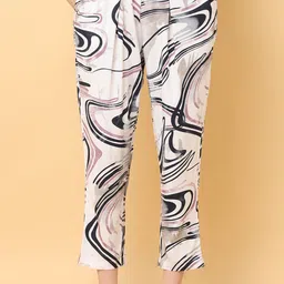 BLACK & BLAH BLAH Women Printed Relaxed Loose Fit Trouser-image-91