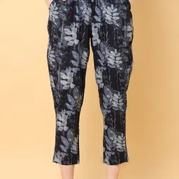 BLACK & BLAH BLAH Women Printed Relaxed Loose Fit Trousers-image-71