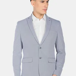 Arrow Men Blue Self-Design Zero Calorie Slim-Fit Formal Blazers-image-52