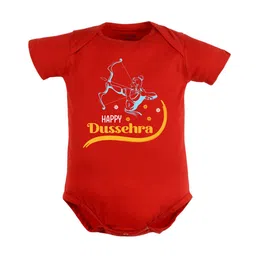FFLIRTYGO Infants Typography Printed Dussehra Special Pure Cotton Bodysuit-image-95