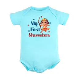 FFLIRTYGO Infants Typography Printed Dussehra Special Cotton Bodysuit-image-58