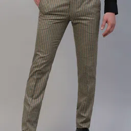 Givo Men Checked Regular Fit Formal Trousers-image-46