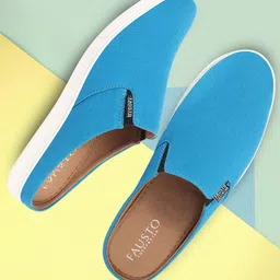 FAUSTO Men Round Toe Lightweight Canvas Mule Sneakers-10