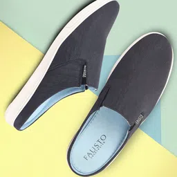 FAUSTO Men Round Toe Lightweight Canvas Mule Sneakers-picture-14