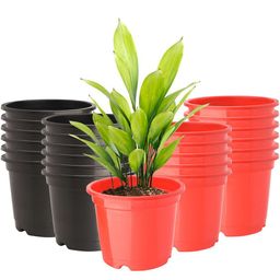 Kuber Industries Pack Of 24 Black & Red Planters-32