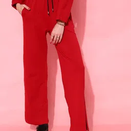 STREET 9 Women Red Solid Trousers-image-35