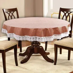 Dakshya Industries Brown Printed 6 Seater Table Cover-56