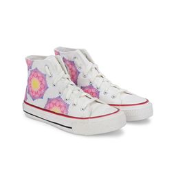 CROWCIA LONDON Women Printed High-Top Lightweight Canvas Sneakers-image-91