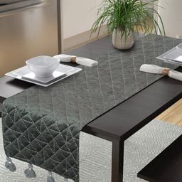 eyda Grey & White Quilted Table Runners-21