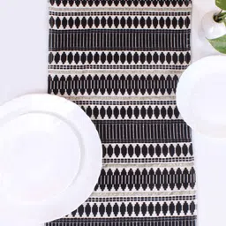 STITCHNEST Black & White Striped Acrylic Table Runner-31