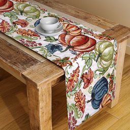 KLOTTHE White & Green Printed Rectangular Table Runners-45