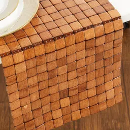 Home Centre Brown Textured Bamboo Dining Table Runners-10
