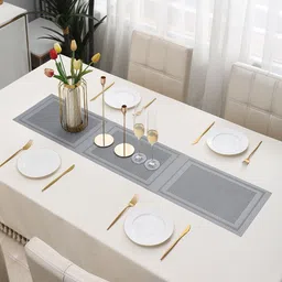 HOKIPO Grey Geometric Table Runners-45