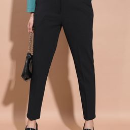 KETCH Women Black Mid-Rise Formal Trousers-image-80