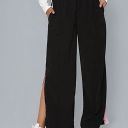 Flying Machine Women Contrast Panel Vented Mid Rise Slip On Parallel Trousers-image-58