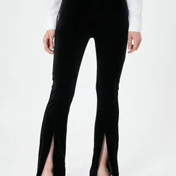 Koton Women Mid Rise Bootcut Trousers-image-10