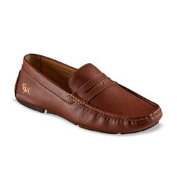 NEEMANS Men Textured Lightweight Arch Support Penny Driving Shoes-image-43