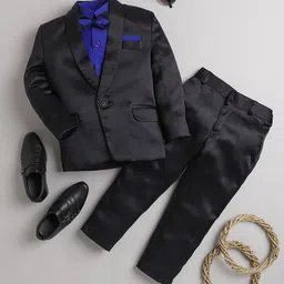 Jeetethnics Boys Shawl Collar Silk Cotton Tuxedo 3 Piece Suit-18