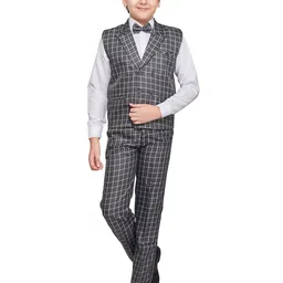 BAESD Boys Checked Single-Breasted 3-Piece Suit-picture-17