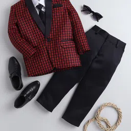 BAESD Boys Checked Tuxedo Suits-image-24