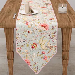 Clasiko Blue & Pink Printed Pure Cotton Table Runner-19
